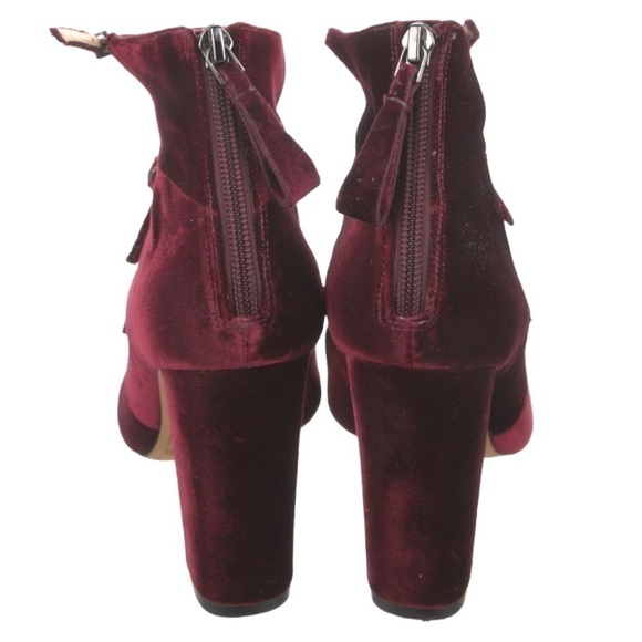 ALEXANDRE Birman Kyle Velvet Mary Jane Block Heels Pumps Burgundy 10 40 - Picture 9 of 13
